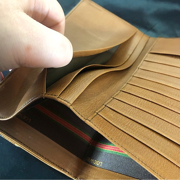 LOEWE Wallet Two Tone Trifold Leather Clutch Made In Spain - Picture 14 of 16